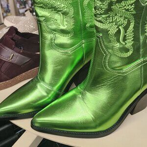 Green Metallic Bellini Boots